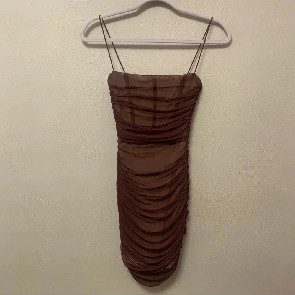 Nookie Mecca Mini Dress in Chocolate Size Small